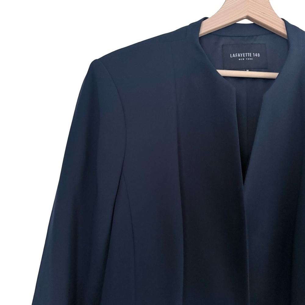 Lafayette 148 Navy One Button Blazer Jacket Sz 18 - Picture 3 of 6